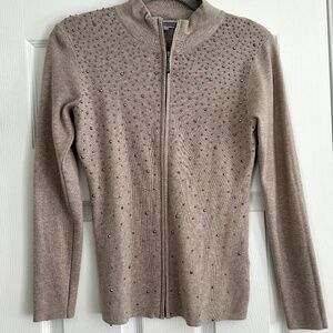 Tan sweater with zipper